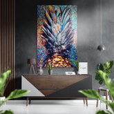 Pineapple Brushed Aluminium Dibond Wall Art.